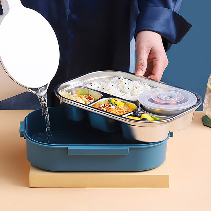 Thermal Lunch Box Stainless Steel Divided Bento Leakproof