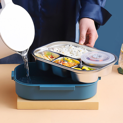 Thermal Lunch Box Stainless Steel Divided Bento Leakproof