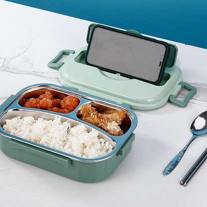 Thermal Lunch Box Stainless Steel Divided Bento Leakproof