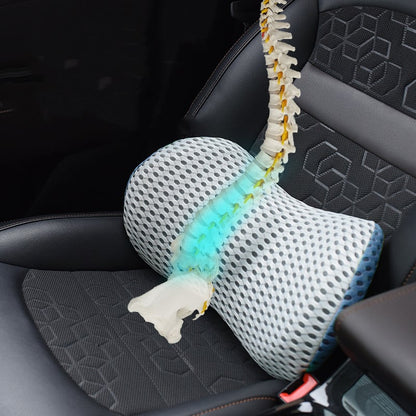 Lumbar Support Cushion – Ergonomic Back Pain Relief For Desk And Car, Breathable Mesh Cover, Fall 2025 Comfort