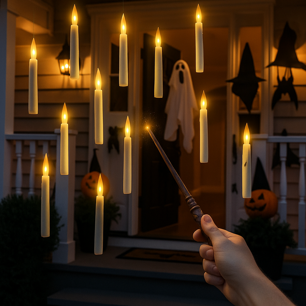 Flare Shack Floating Candles – 2025 Viral Gift Pick – Flameless LED Decor with Wand Remote