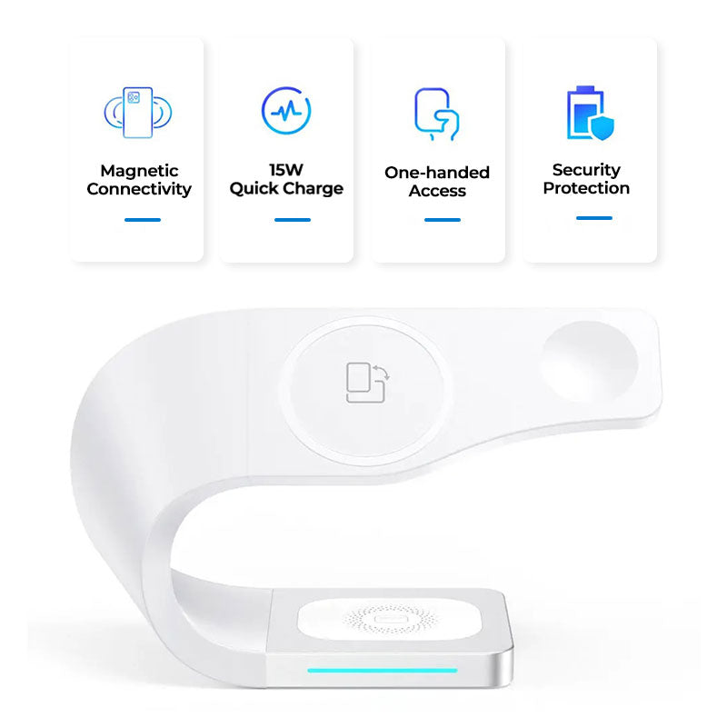 Wireless Charging Station 4 In 1 MagSafe Black Minimalist