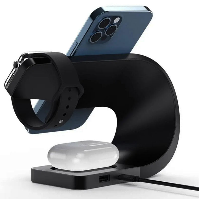 Wireless Charging Station 4 In 1 MagSafe Black Minimalist