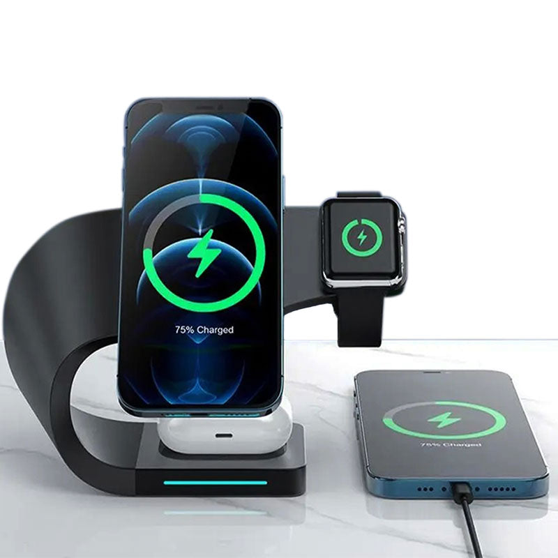 Wireless Charging Station 4 In 1 MagSafe Black Minimalist