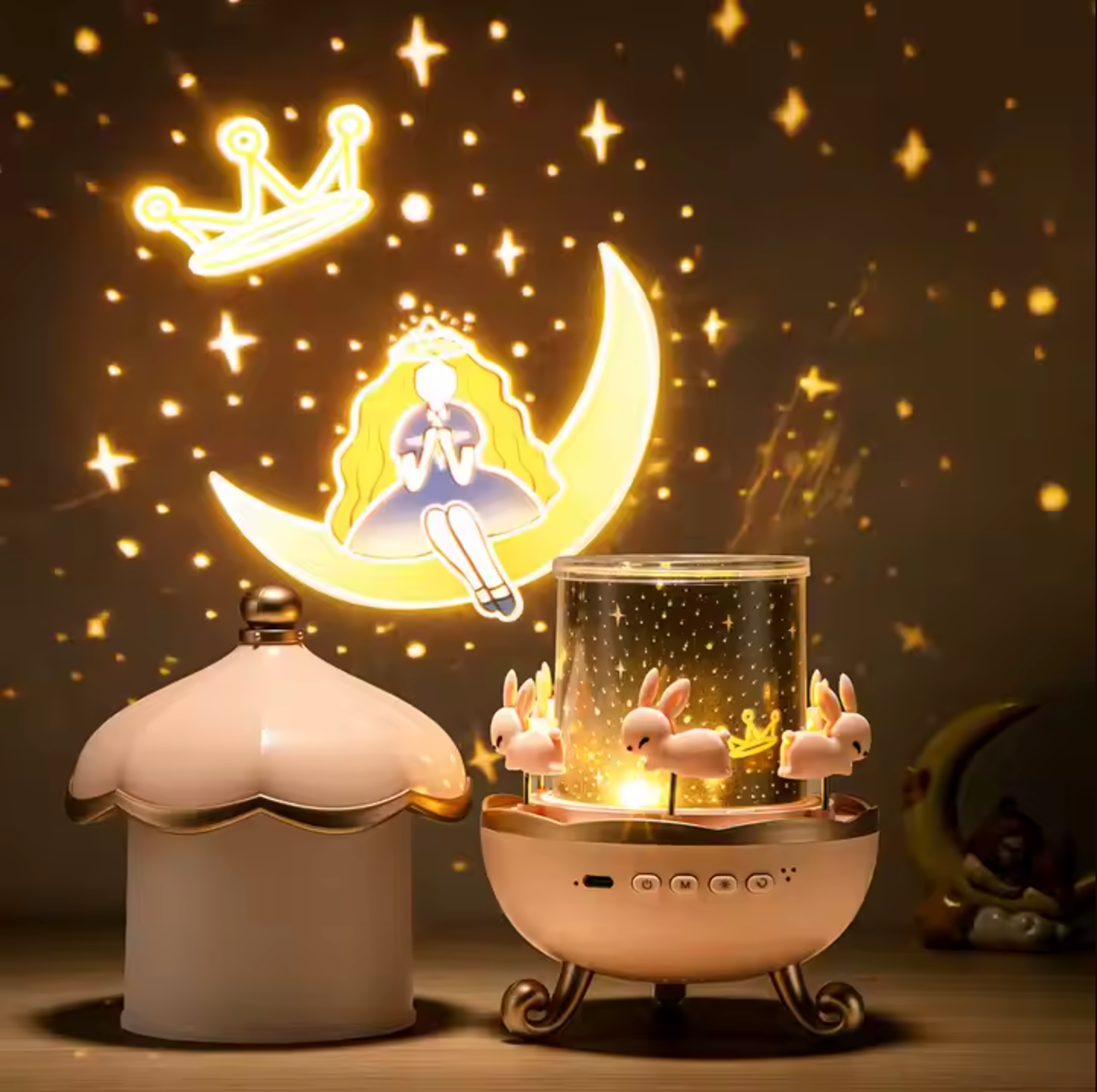 Upgraded Projector Night Light - 12 Themes, Bluetooth, Calming Glow for Kids
