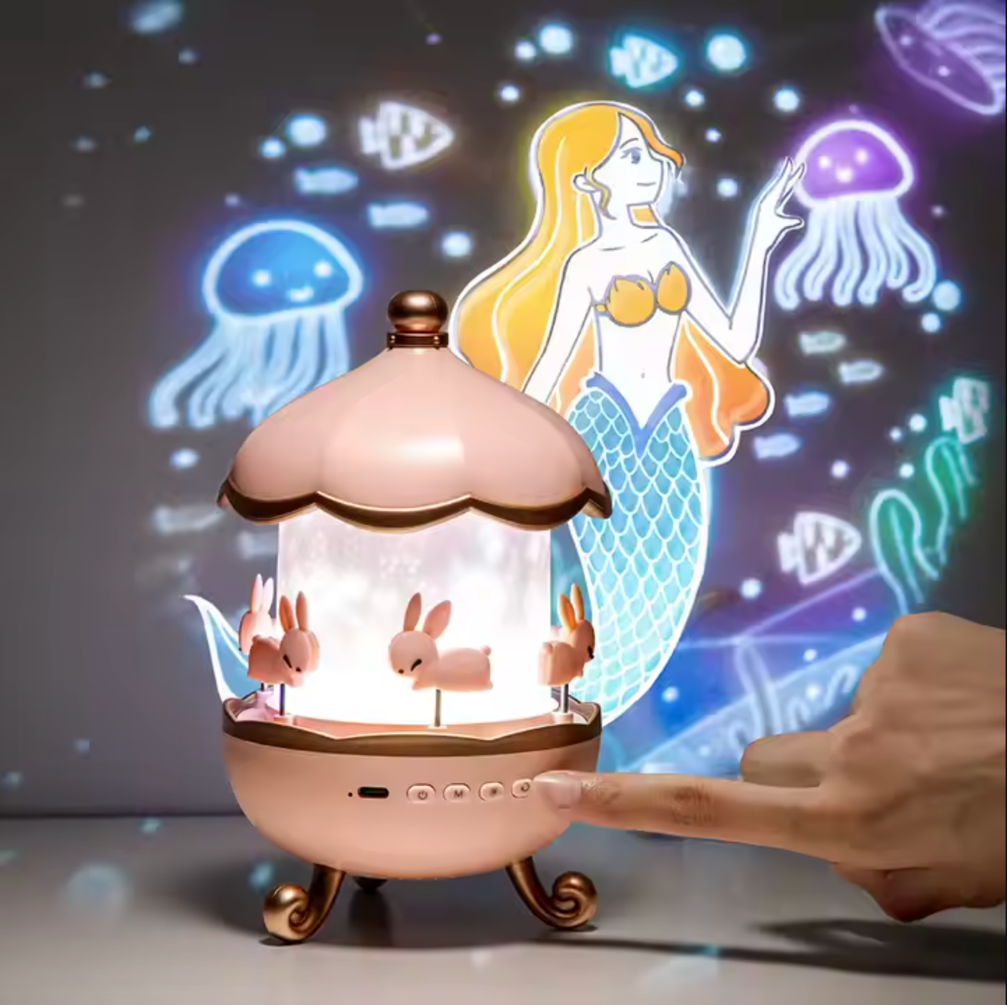 Upgraded Projector Night Light - 12 Themes, Bluetooth, Calming Glow for Kids