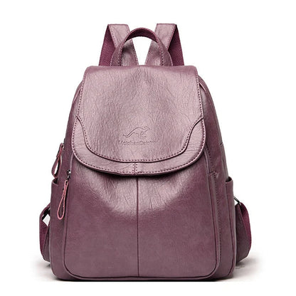 Durable women's leather backpack – structured design, premium quality, for work and daily use 9
