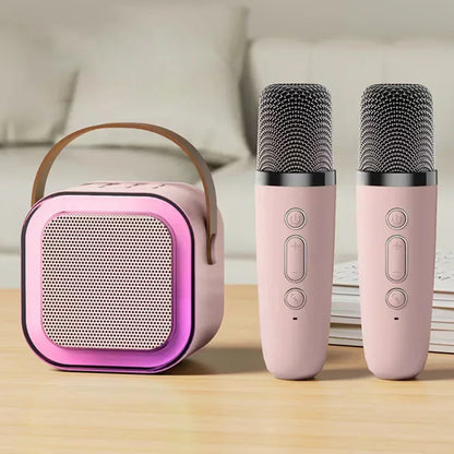 Portable Bluetooth Karaoke Machine with Wireless Microphones - Fun Family Singing Gift
