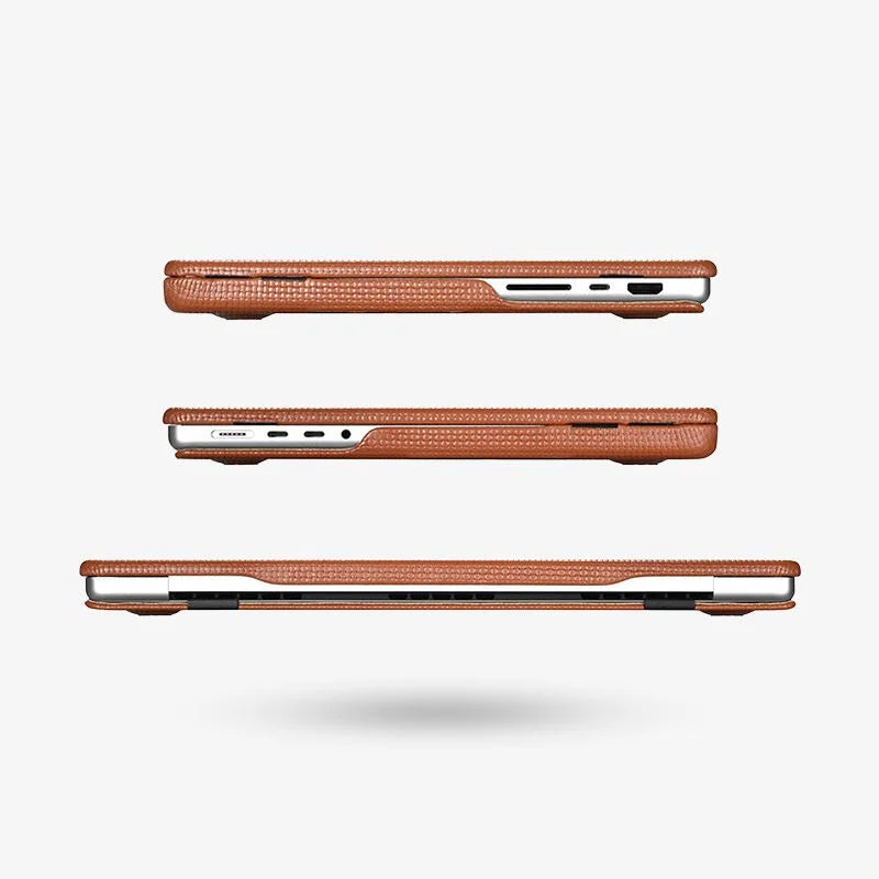 MacBook Pro Leather Case 14 16 Inch Textured Slim Shell