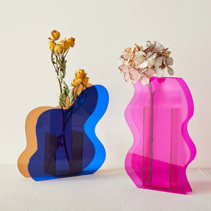 Acrylic Vase M Size Geometric Tabletop Vase Fall 2025 Rainbow Sunlight Reflection Desktop Home Decor Gift