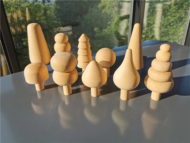 Wooden Building Blocks Pastel Nordic Stacking Play Set Fall 2025 Eco Friendly Imaginative Play Gift