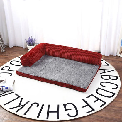 Dog Bed Coral Fleece L Shaped Sofa Bed Fall 2025 Waterproof Bolster Cushion Machine Washable Cozy Support