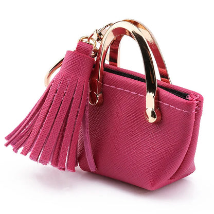 1+1 Free Birkin Inspired Mini Hand Bag - PU Leather Coin Bag Charm Keychain