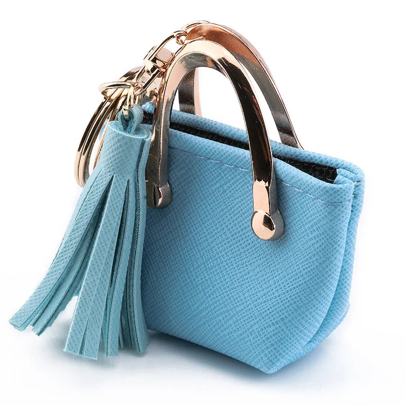 1+1 Free Birkin Inspired Mini Hand Bag - PU Leather Coin Bag Charm Keychain