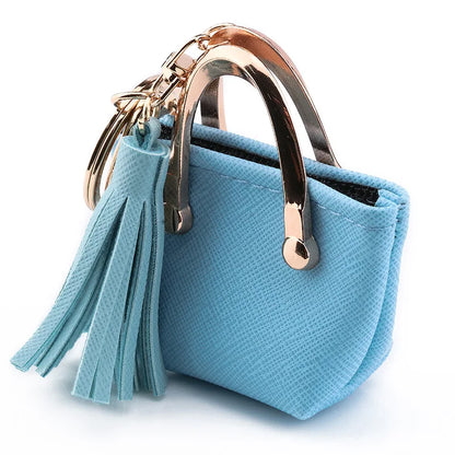 1+1 Free Birkin Inspired Mini Hand Bag - PU Leather Coin Bag Charm Keychain