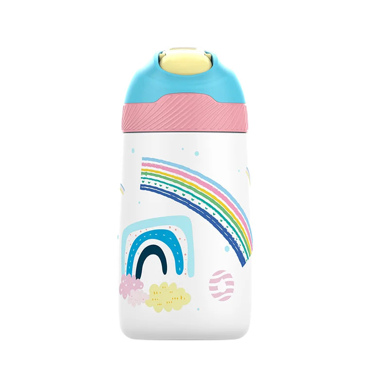 Kids Water Bottle 350ml Vacuum Insulated Thermos Healthy Straw BPA Free Back to School 2025 Hot Cold 24H