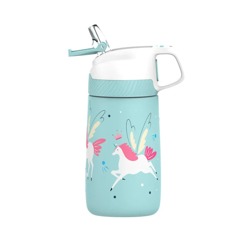 Kids Water Bottle 350ml Vacuum Insulated Thermos Healthy Straw BPA Free Back to School 2025 Hot Cold 24H