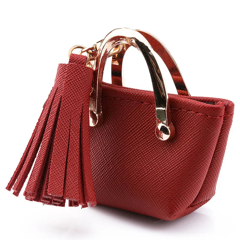 1+1 Free Birkin Inspired Mini Hand Bag - PU Leather Coin Bag Charm Keychain