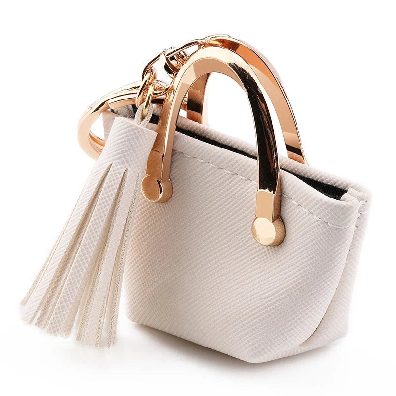 1+1 Free Birkin Inspired Mini Hand Bag - PU Leather Coin Bag Charm Keychain