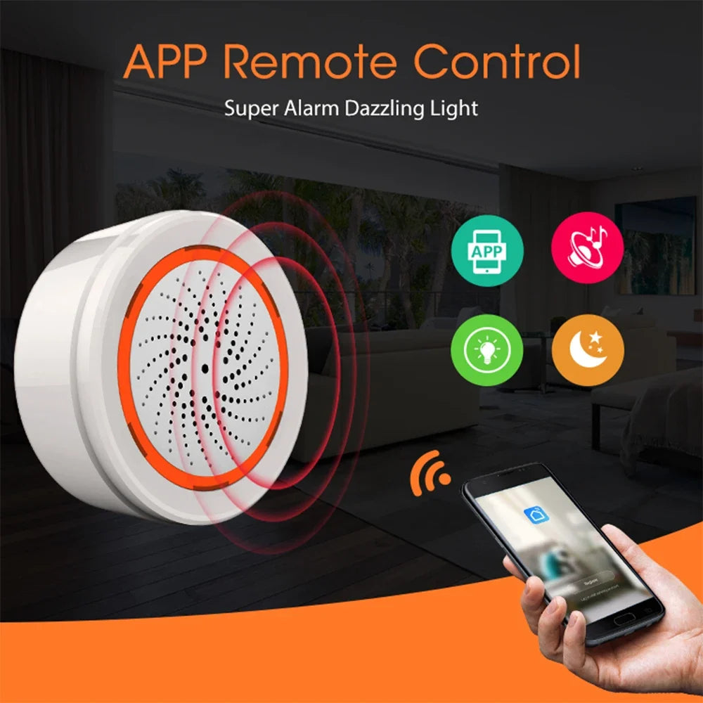 Tuya Zigbee Smart Siren Alarm with Strobe Alerts USB Power Supply for Home Security
