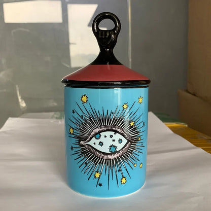 Candle Holder Starry Sky Big Eye Ceramic Jar Home Decor Fall 2025 Aromatherapy Scented Gift