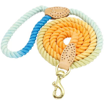 Dog Leash Rope Nylon Heavy Duty Walking Lead Hiking Training Fall 2025 Comfortable Leather Wrapped Grip