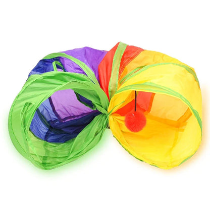 Cat Tunnel Pet Tube - Collapsible Indoor Outdoor Toy for Kittens and Puppies, Fun Hiding and Exercising Puzzle