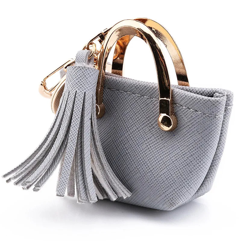 1+1 Free Birkin Inspired Mini Hand Bag - PU Leather Coin Bag Charm Keychain
