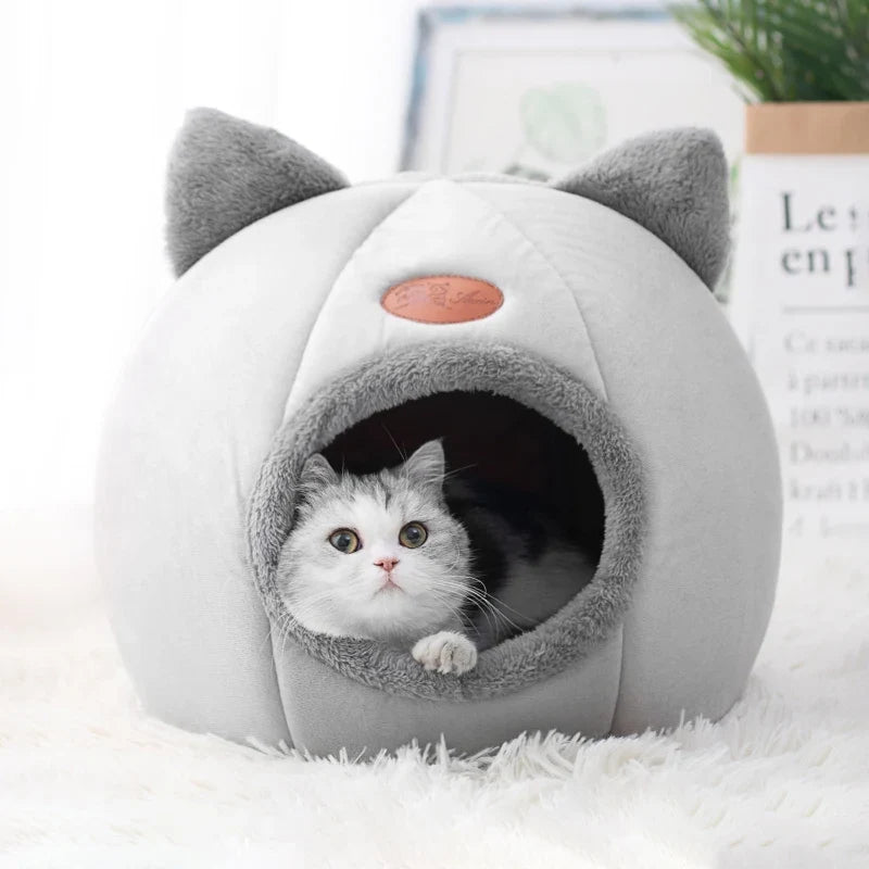New Deep Sleep Comfort Cat Bed - Cozy Indoor Cave Nest for Pets