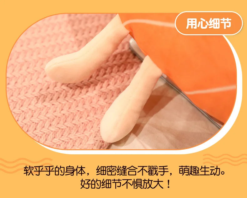 Salmon Plush Pillow Realistic Food Cushion Cozy Gift