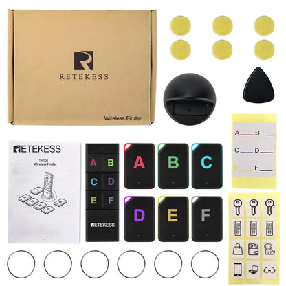 Wireless Key Finder 1 Transmitter 6 Receivers RF Locator Back To School 2025 Home Tracker With 80dB Beep And LED