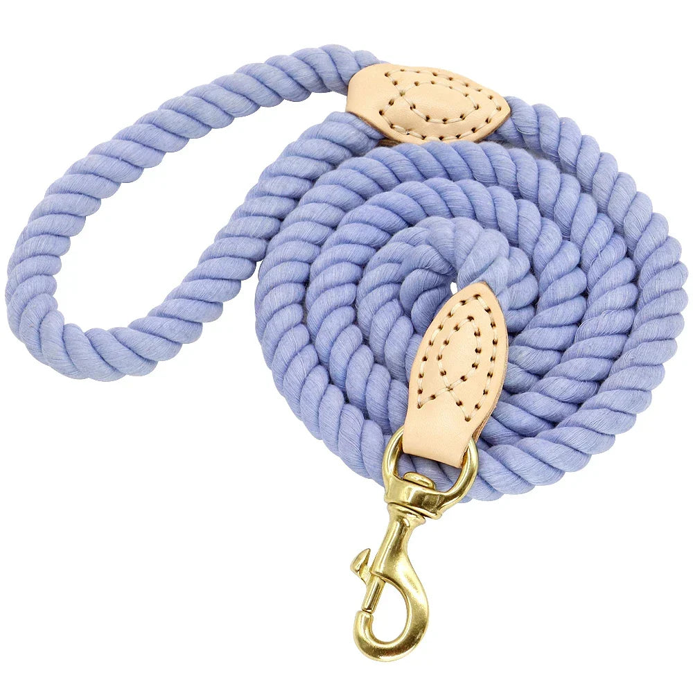 Dog Leash Rope Nylon Heavy Duty Walking Lead Hiking Training Fall 2025 Comfortable Leather Wrapped Grip