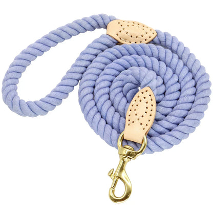 Dog Leash Rope Nylon Heavy Duty Walking Lead Hiking Training Fall 2025 Comfortable Leather Wrapped Grip