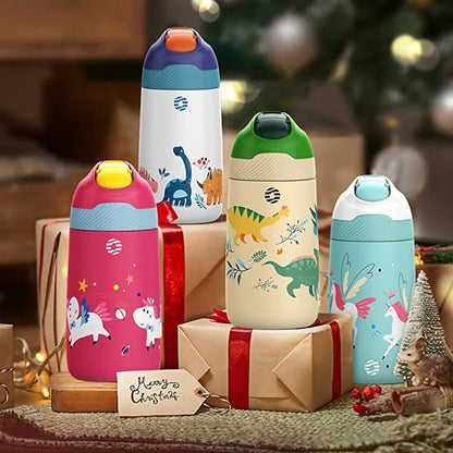 Kids Water Bottle 350ml Vacuum Insulated Thermos Healthy Straw BPA Free Back to School 2025 Hot Cold 24H