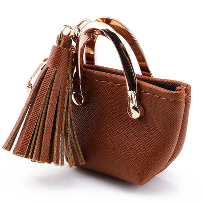 1+1 Free Birkin Inspired Mini Hand Bag - PU Leather Coin Bag Charm Keychain