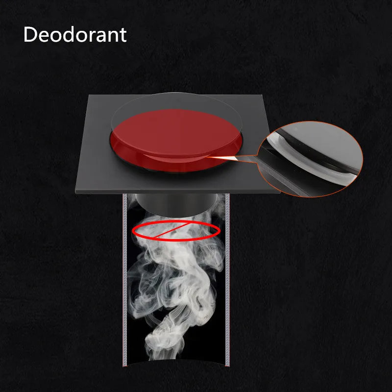 Floor Drain Brass Deodorizing Square Shower Drain Grate Cover 10x10 cm for Modern Bathroom Upgrade 2026