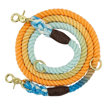 Dog Leash Rope Nylon Heavy Duty Walking Lead Hiking Training Fall 2025 Comfortable Leather Wrapped Grip
