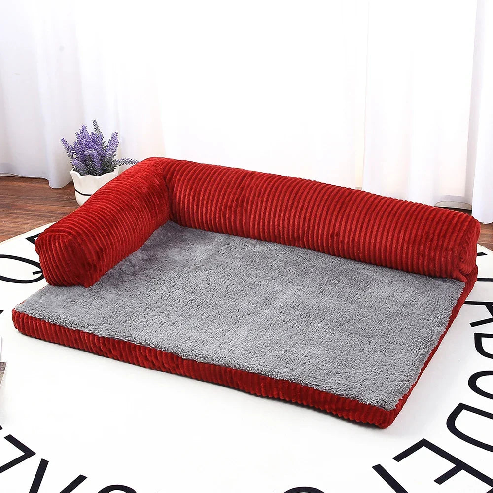 Dog Bed Coral Fleece L Shaped Sofa Bed Fall 2025 Waterproof Bolster Cushion Machine Washable Cozy Support
