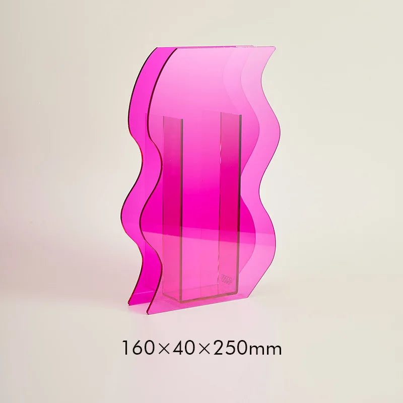 Acrylic Vase M Size Geometric Tabletop Vase Fall 2025 Rainbow Sunlight Reflection Desktop Home Decor Gift