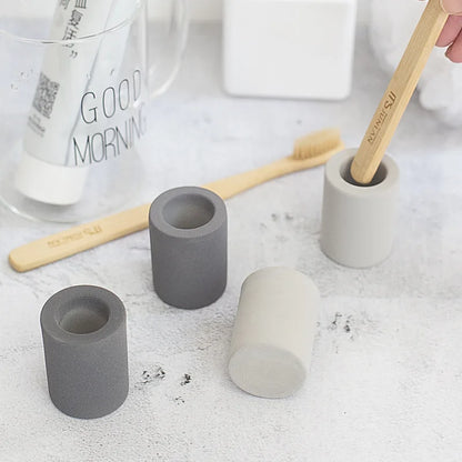 Portable Travel Toothbrush Holder Tool Set - Diatomaceous Earth, Moisture Absorption, Grey