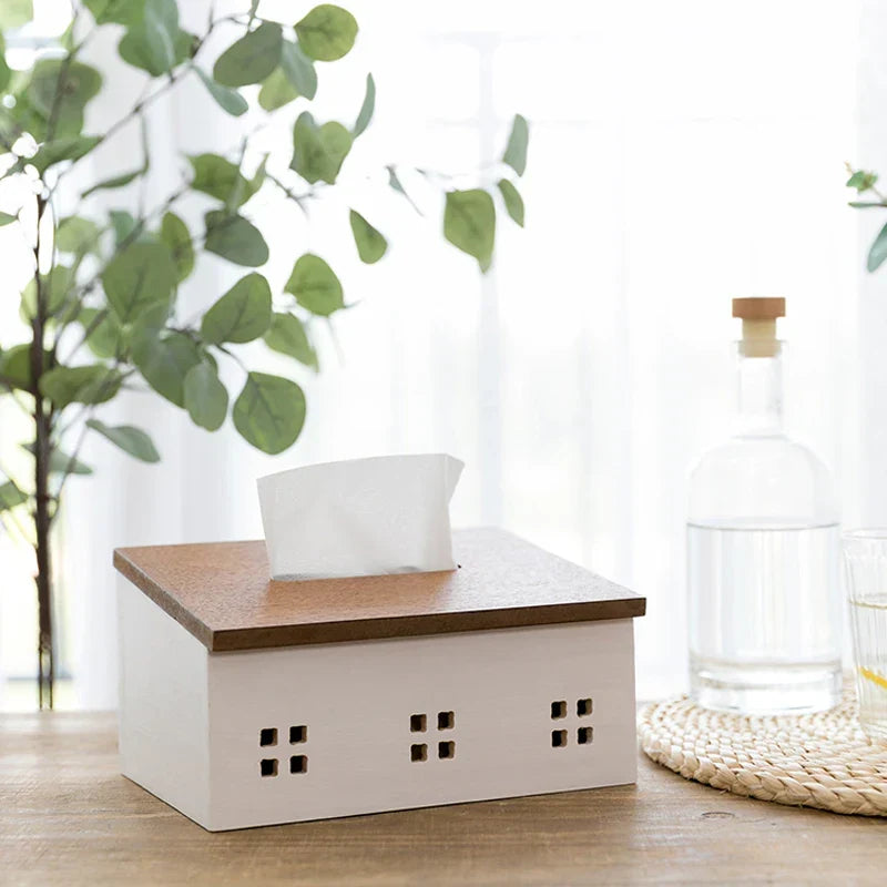Tissue Box Wooden Nordic Napkin Holder Box Fall 2025 Kitchen Dining Organizer Eco Friendly Rustic Gift