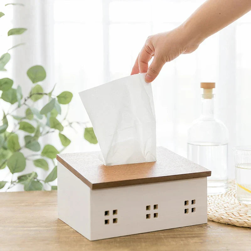 Tissue Box Wooden Nordic Napkin Holder Box Fall 2025 Kitchen Dining Organizer Eco Friendly Rustic Gift