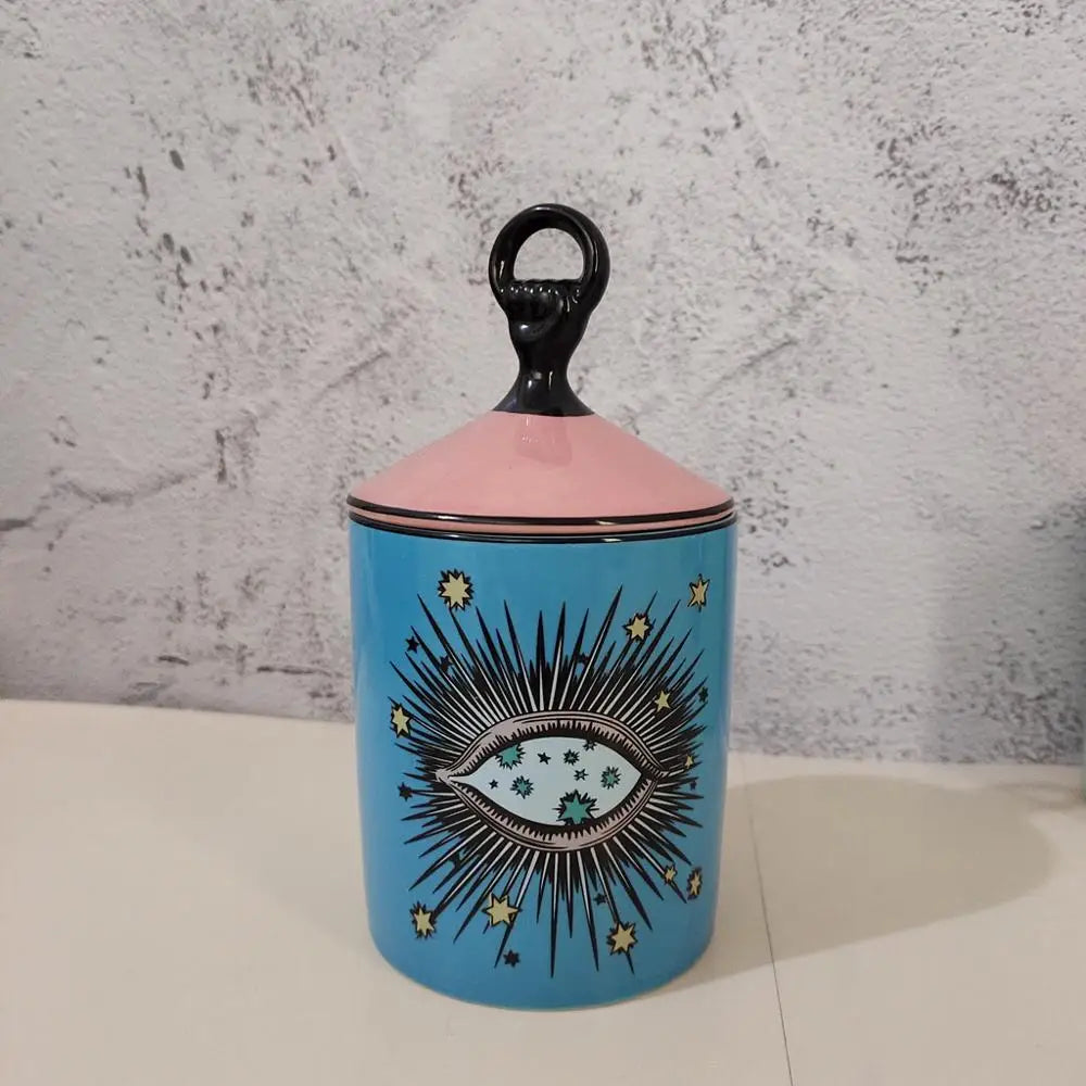 Candle Holder Starry Sky Big Eye Ceramic Jar Home Decor Fall 2025 Aromatherapy Scented Gift