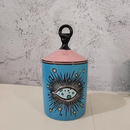 Candle Holder Starry Sky Big Eye Ceramic Jar Home Decor Fall 2025 Aromatherapy Scented Gift
