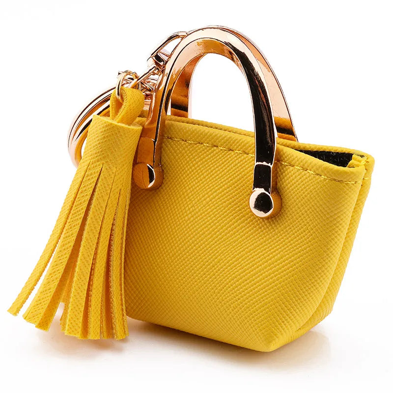 1+1 Free Birkin Inspired Mini Hand Bag - PU Leather Coin Bag Charm Keychain