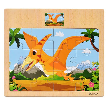 Wooden Vehicle Animal Puzzles for Kids Educational Gift