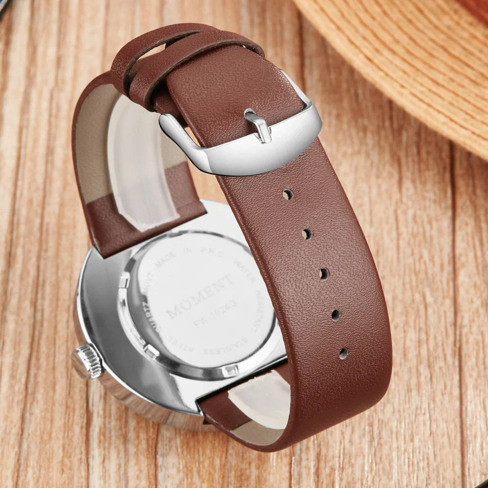 Quartz Watch Minimalist Leather Strap Couple Watch Set Fall 2025 Waterproof Japanese Movement Gift