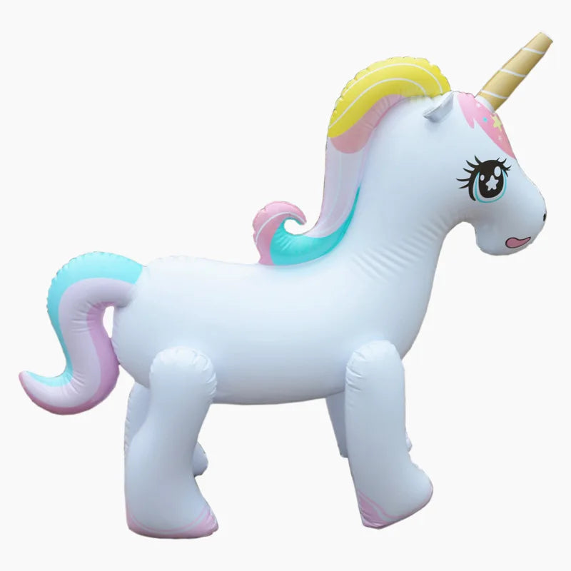 Inflatable Unicorn PVC Giant Water Spray Pool Float Kids Summer 2025 Backyard Party Splash Toy