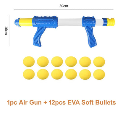 Foam Ball Gun Kids Air Powered Soft Bullet Shooter Toy Desktop Indoor Outdoor Fall 2025 Safe EVA Play