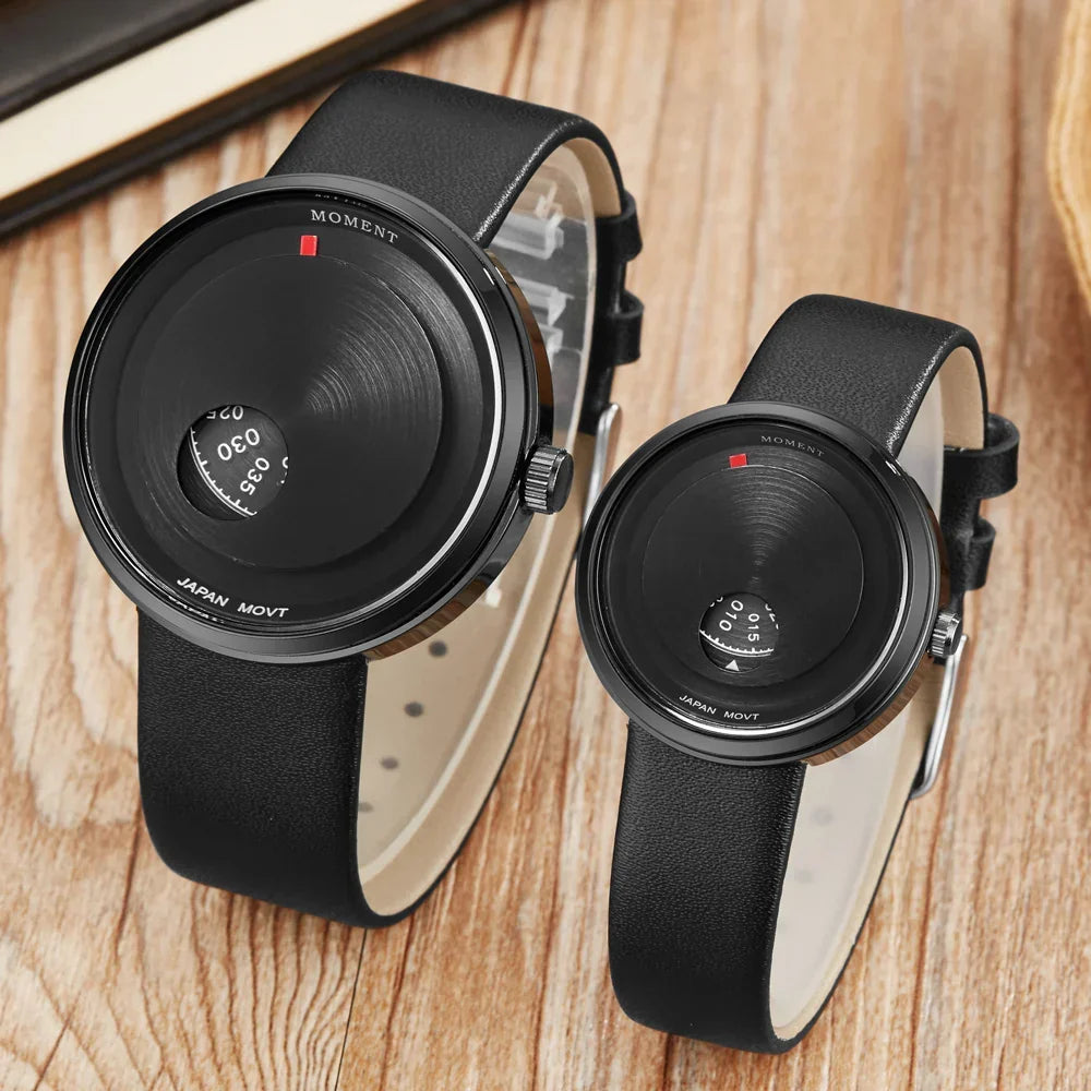 Quartz Watch Minimalist Leather Strap Couple Watch Set Fall 2025 Waterproof Japanese Movement Gift